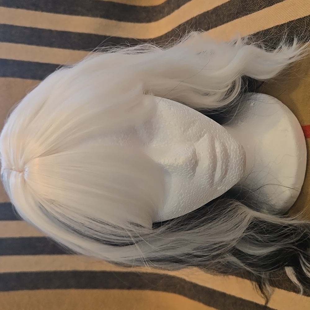 Cruella De VIL Black and White Hair Wig NWOT - Picture 3 of 7